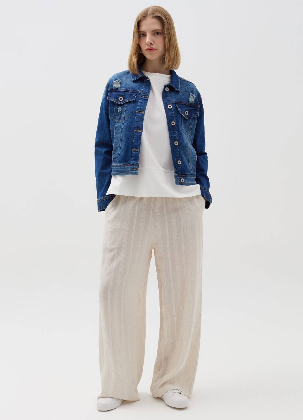 Ovs Pantalone wide leg con disegno a righe