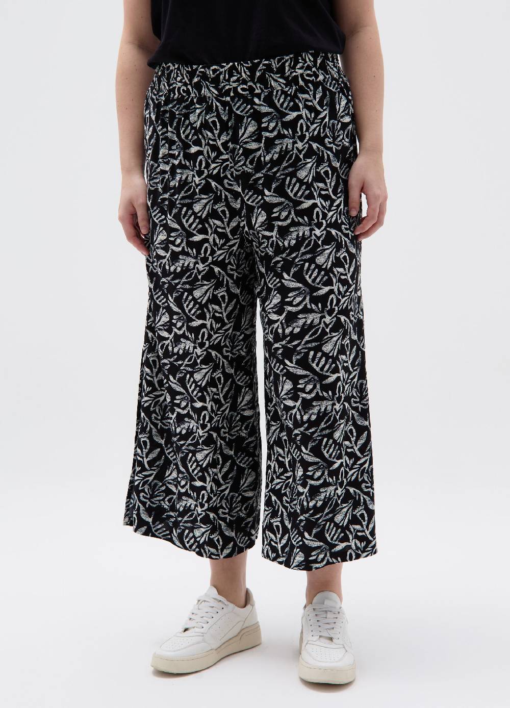 Ovs Pantalone Wide Leg Crop Con Stampa Curvy