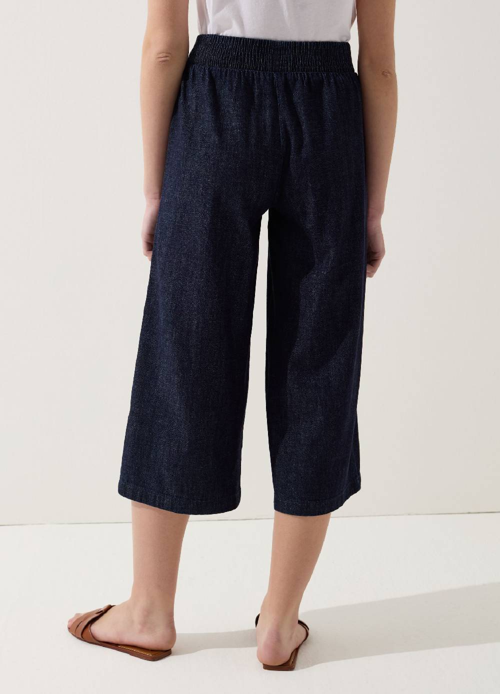 Ovs Pantalone Wide Leg Cropped Effetto Denim