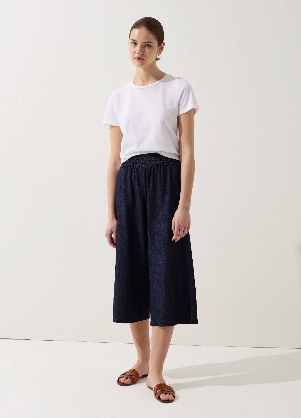 Ovs Pantalone wide leg cropped effetto denim