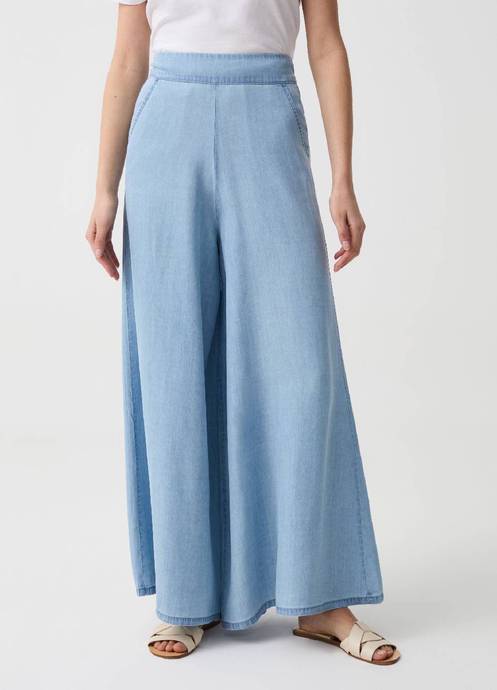 Ovs Pantalone Wide Leg Effetto Denim