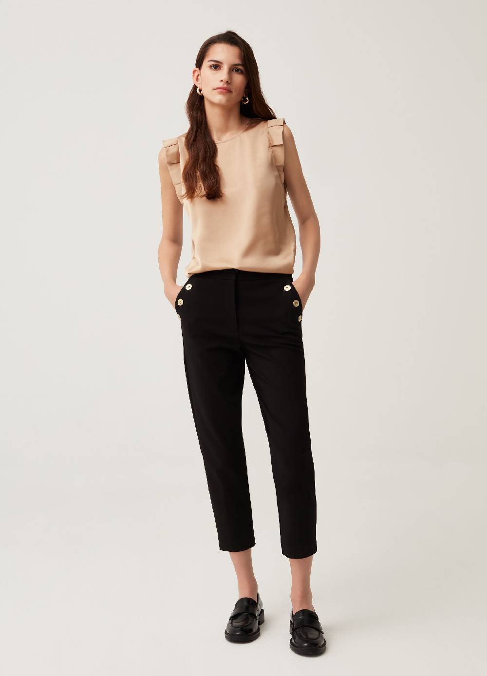 Ovs Pantaloni a sigaretta con bottoni dorati