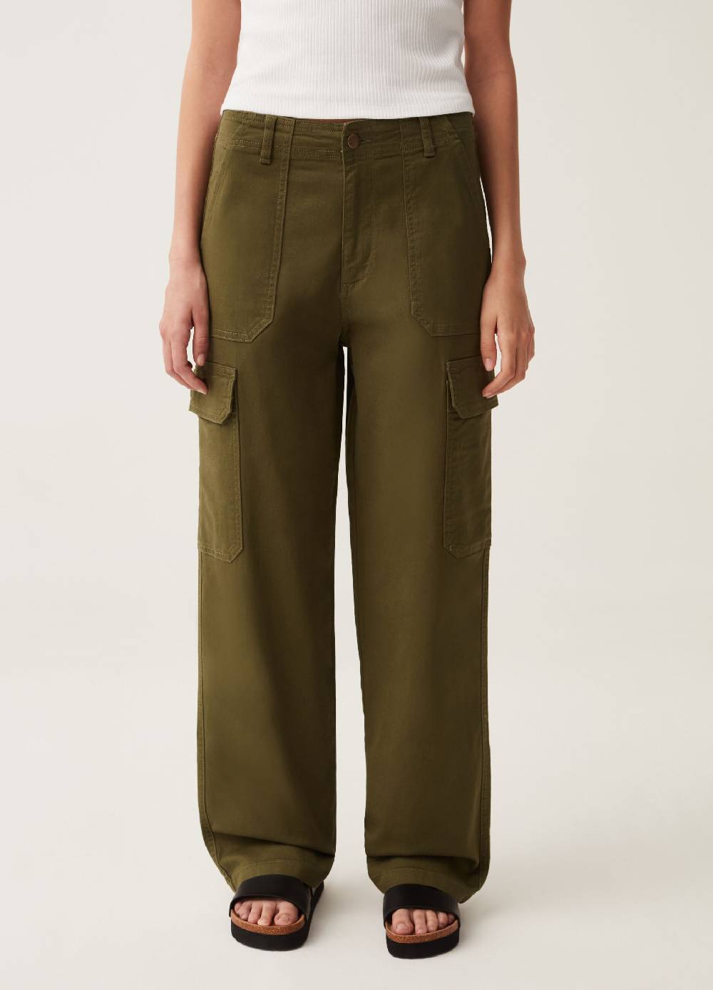 Ovs Pantaloni Cargo In Cotone Stretch