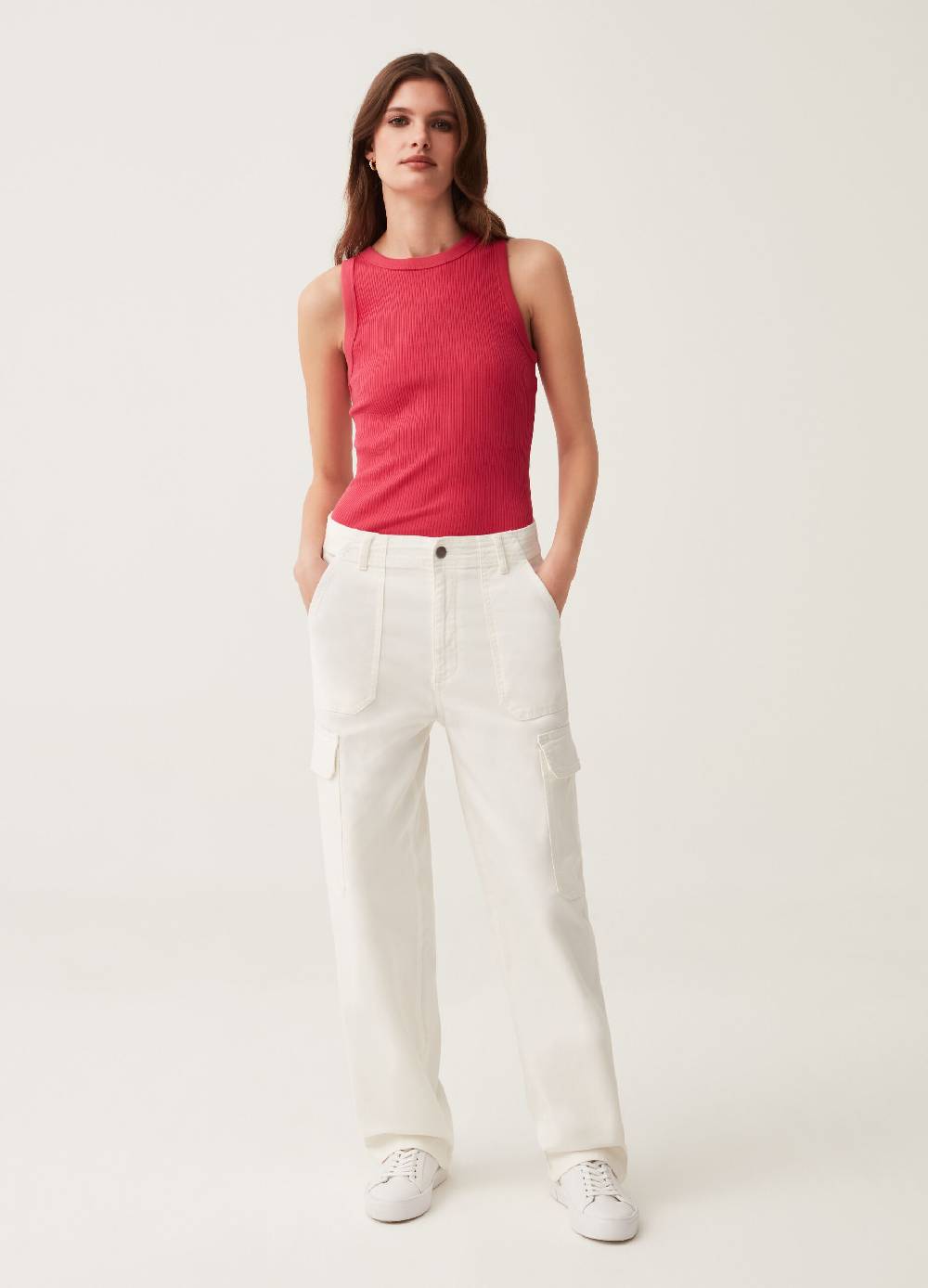 Ovs Pantaloni cargo in cotone stretch