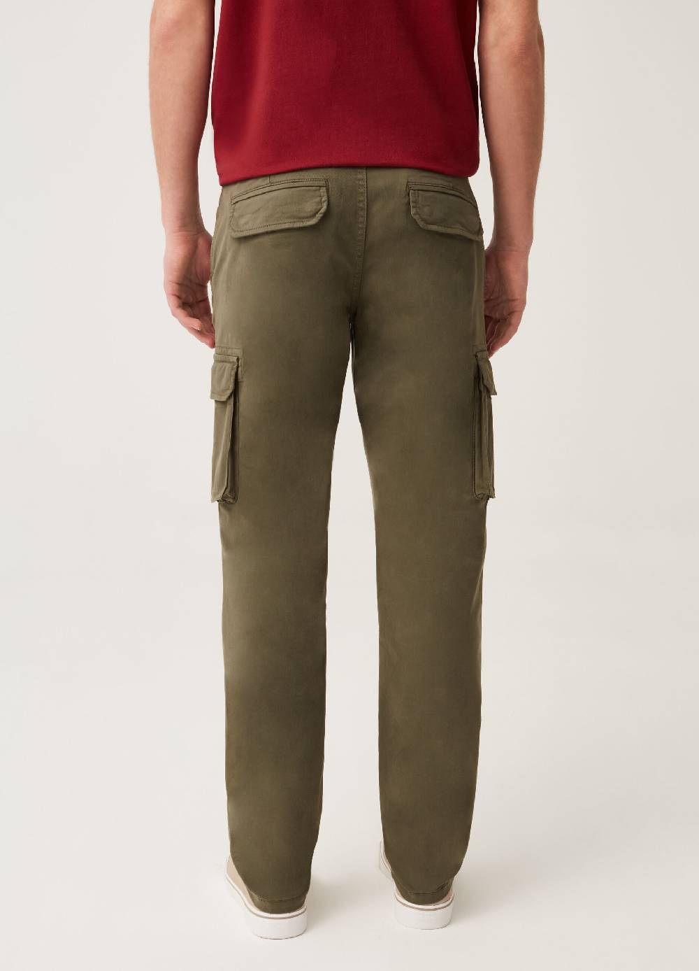 Ovs Pantaloni Cargo In Cotone Tinto Filo Stretch