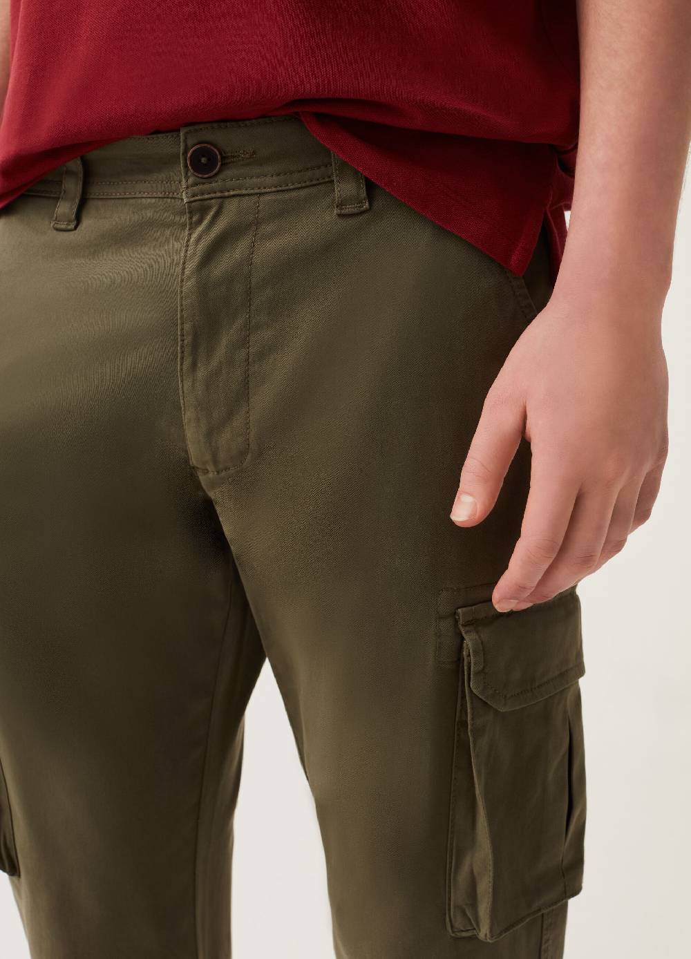 Ovs Pantaloni Cargo In Cotone Tinto Filo Stretch