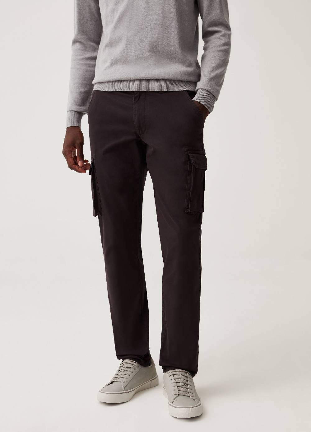 Ovs Pantaloni Cargo In Cotone Tinto Filo Stretch