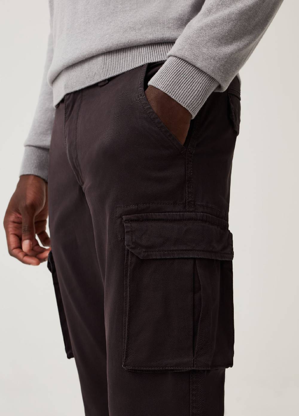 Ovs Pantaloni Cargo In Cotone Tinto Filo Stretch