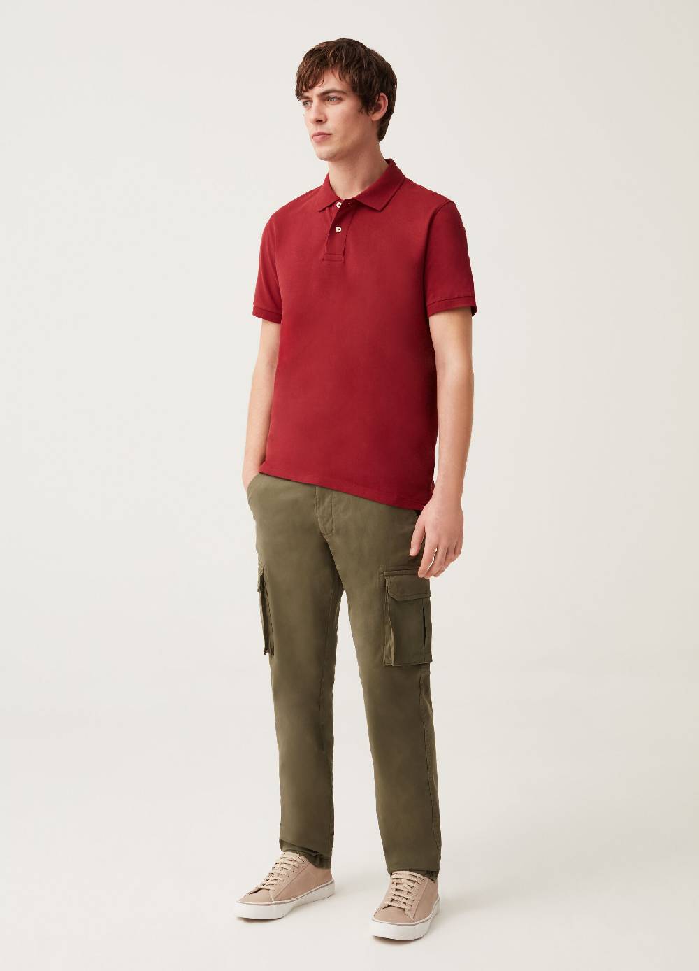 Ovs Pantaloni cargo in cotone tinto filo stretch