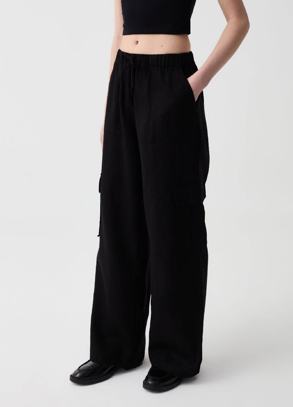 Ovs Pantaloni Cargo In Lino E Viscosa