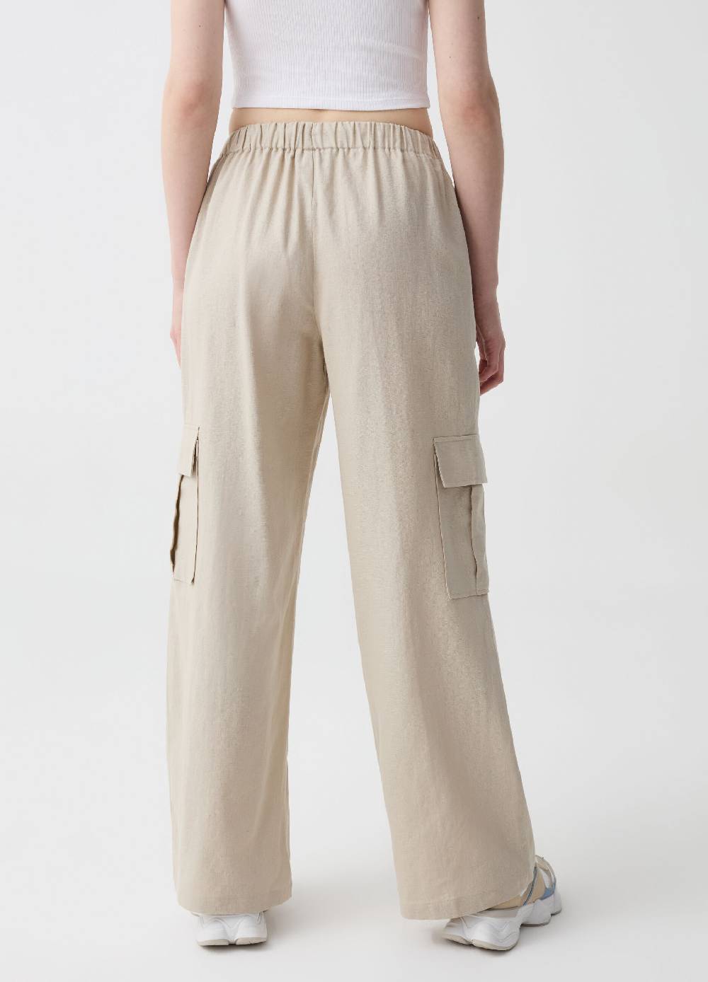 Ovs Pantaloni Cargo In Lino E Viscosa