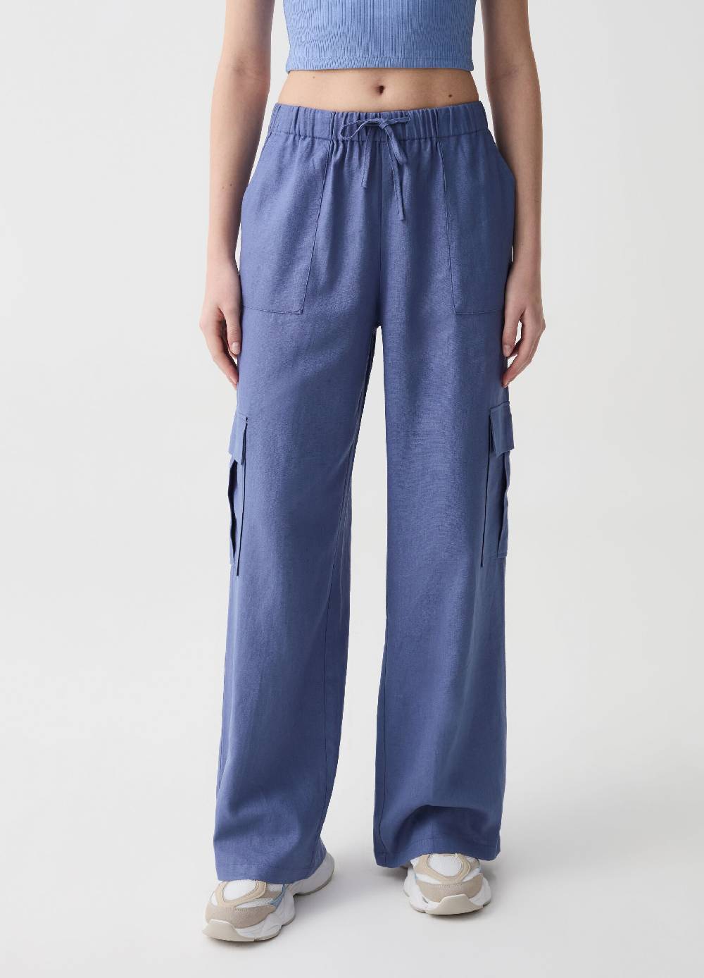 Ovs Pantaloni Cargo In Lino E Viscosa