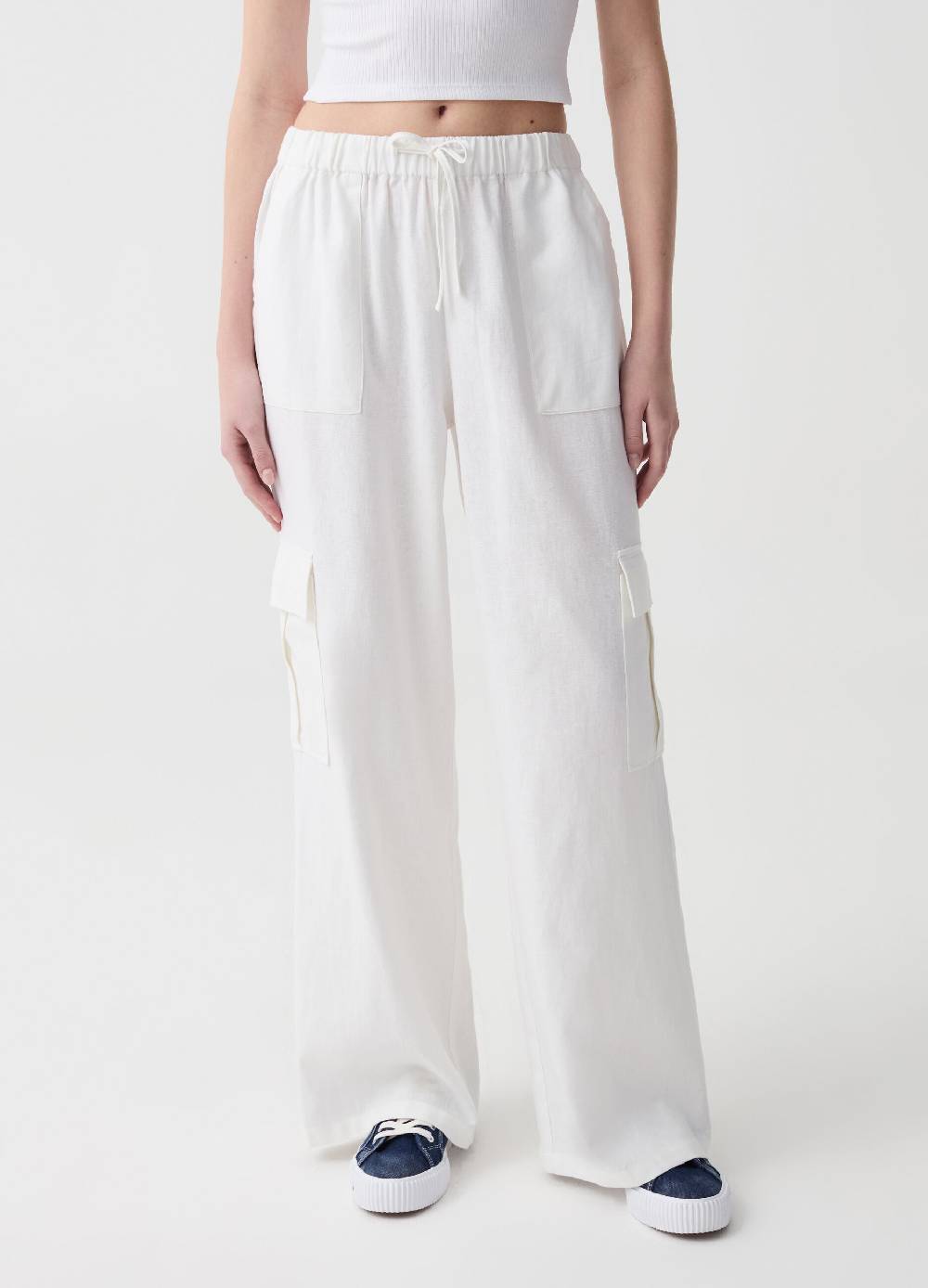 Ovs Pantaloni Cargo In Lino E Viscosa