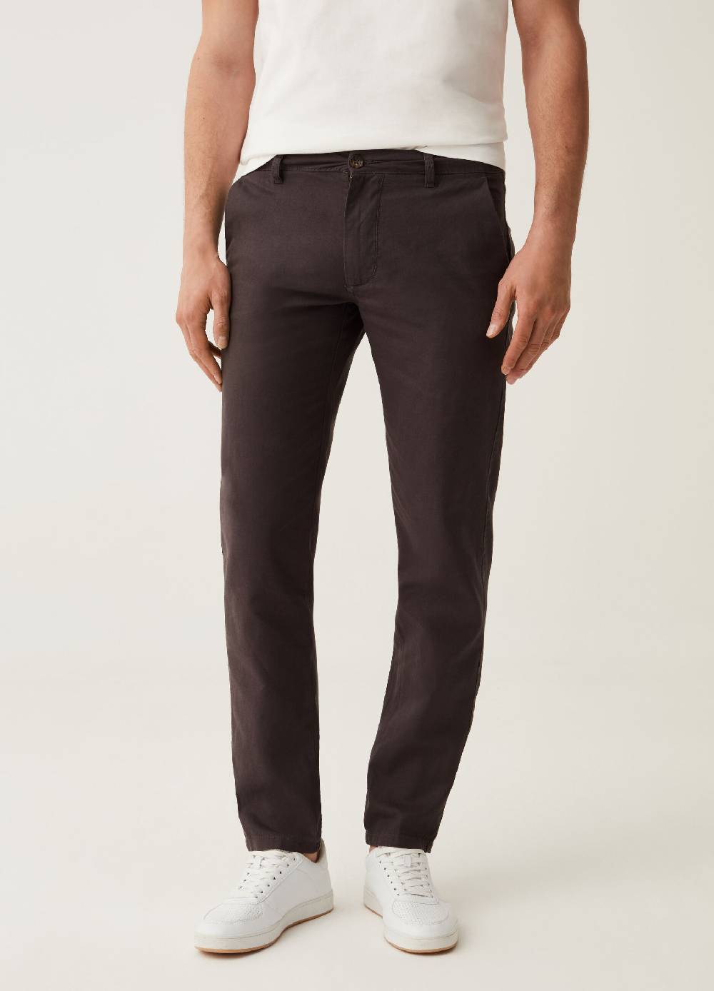 Ovs Pantaloni Chino Regular Fit In Cotone E Lino