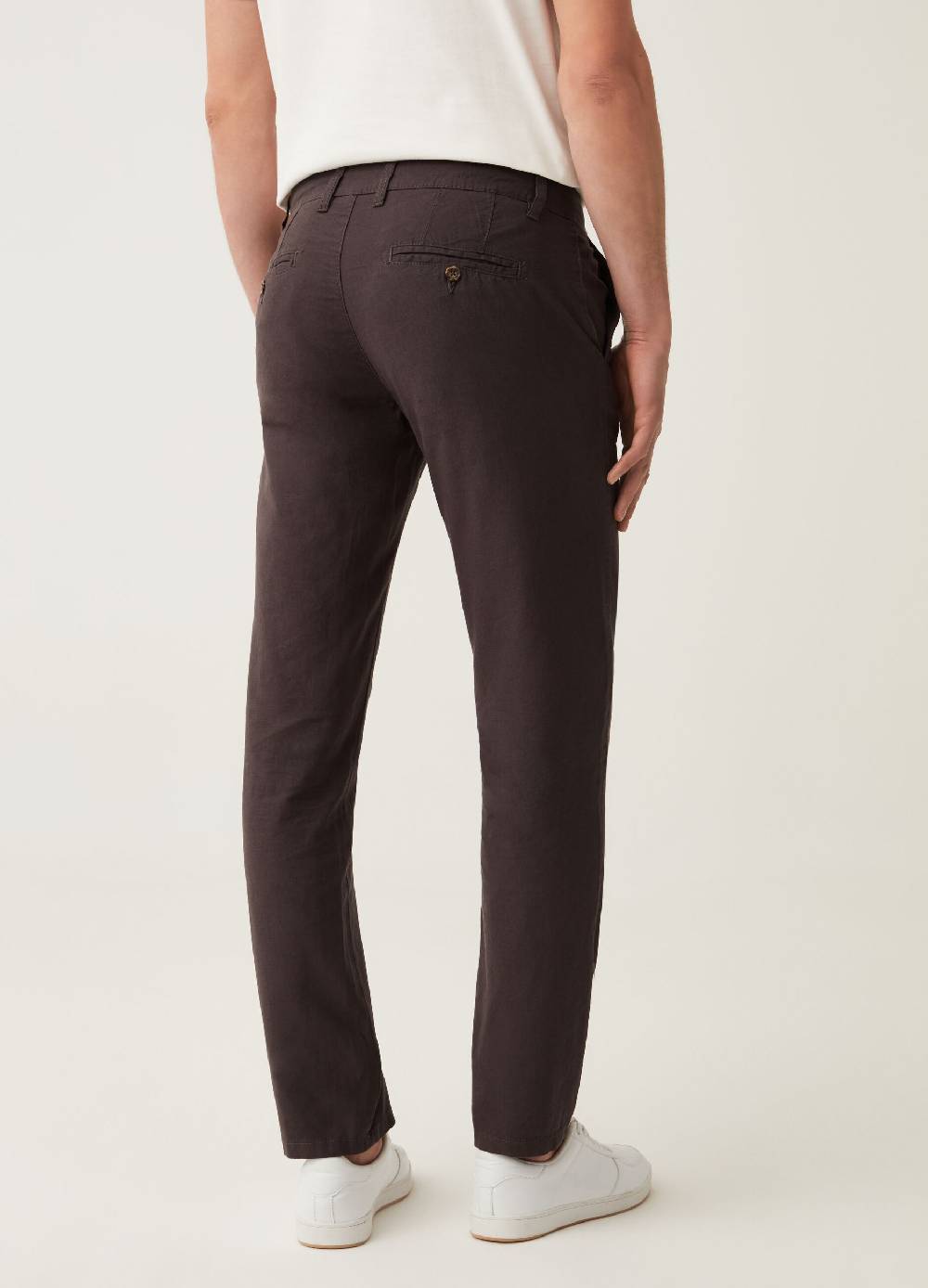 Ovs Pantaloni Chino Regular Fit In Cotone E Lino