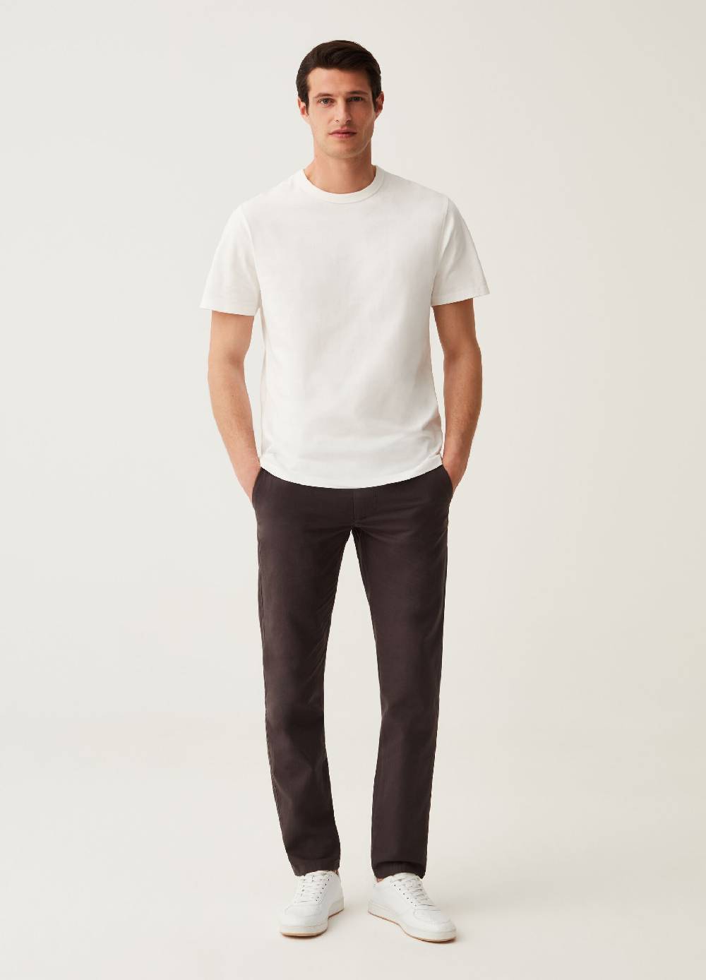 Ovs Pantaloni chino regular fit in cotone e lino