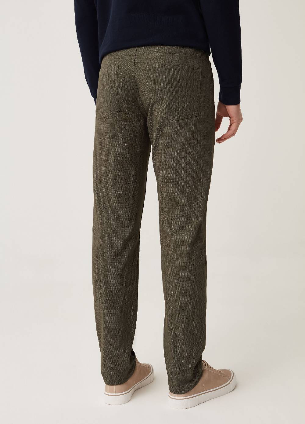 Ovs Pantaloni Cinque Tasche Con Micro Fantasia