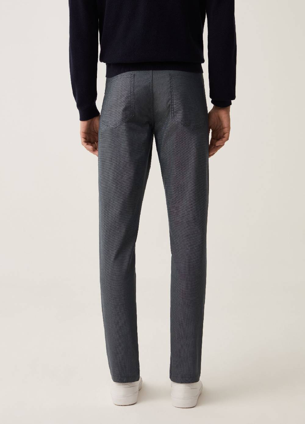 Ovs Pantaloni Cinque Tasche Con Micro Trama