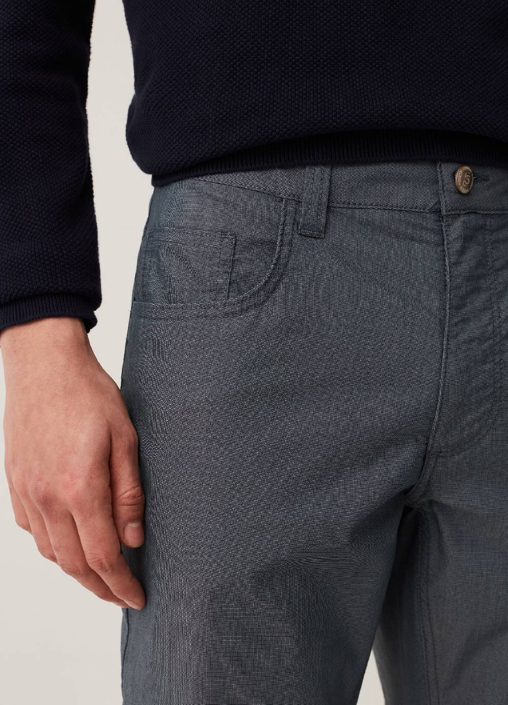 Ovs Pantaloni Cinque Tasche Con Micro Trama