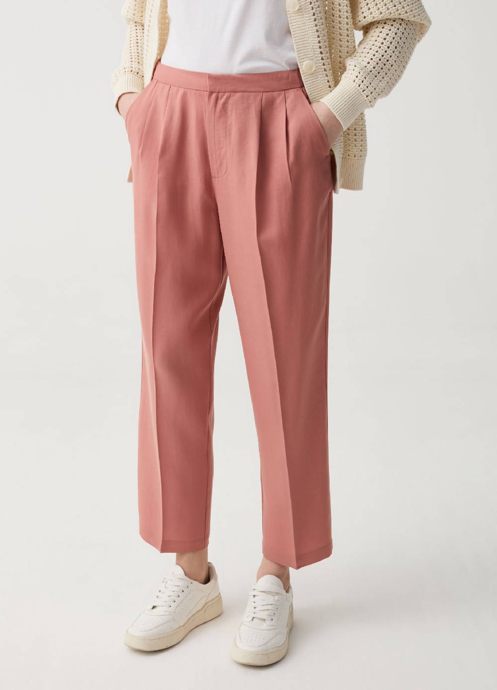 Ovs Pantaloni Cropped A Sigaretta Con Pinces