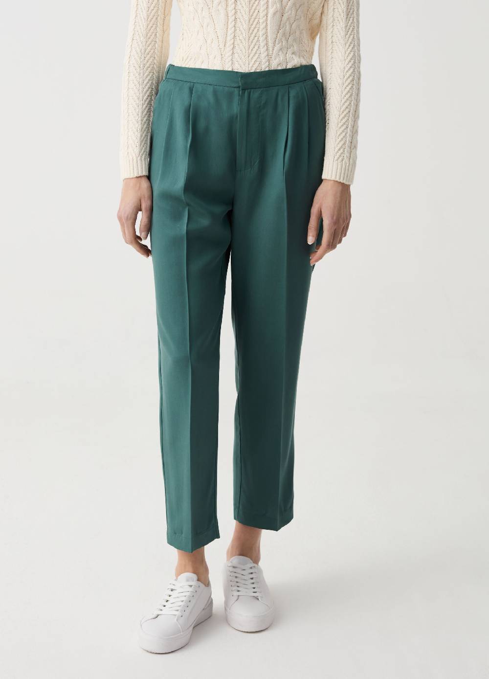 Ovs Pantaloni Cropped A Sigaretta Con Pinces