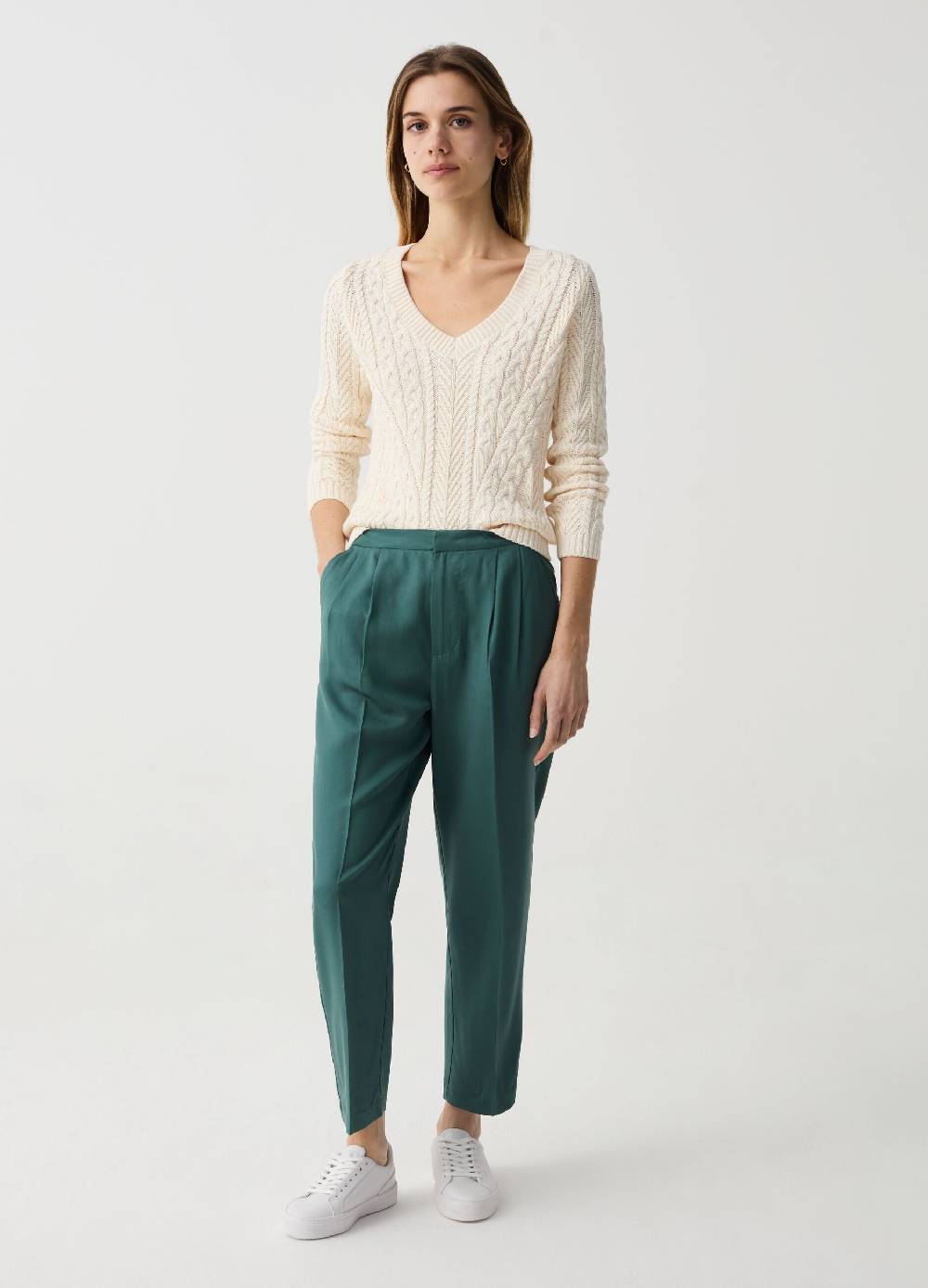 Ovs Pantaloni cropped a sigaretta con pinces