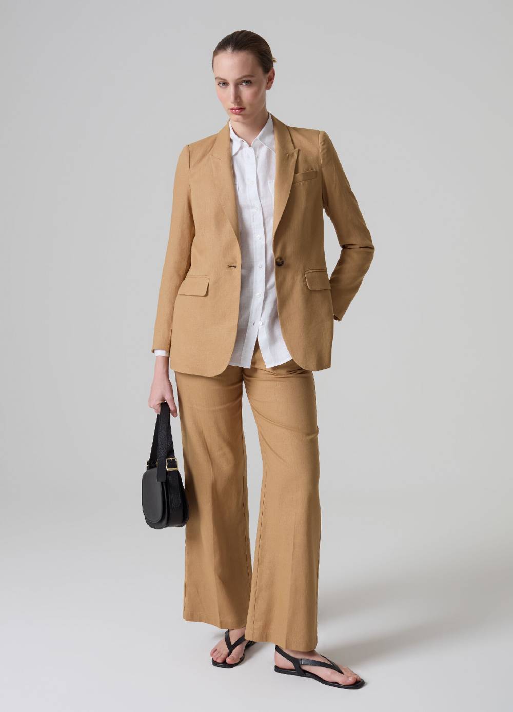 Ovs Pantaloni dritti in lino e viscosa