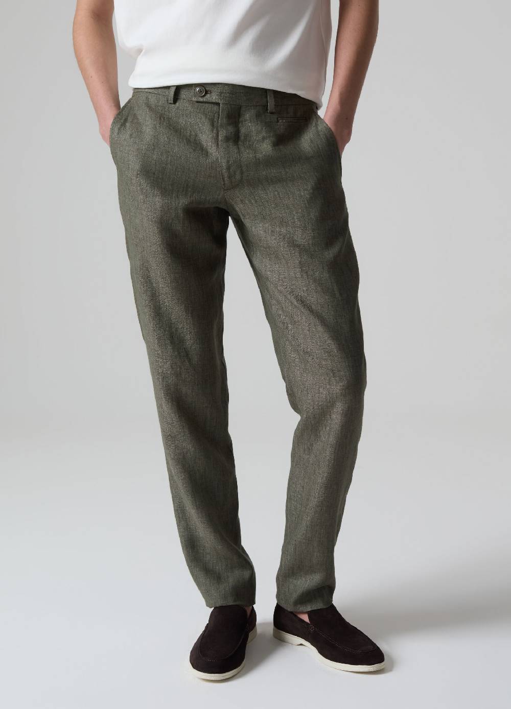 Ovs Pantaloni In Puro Lino PIOMBO