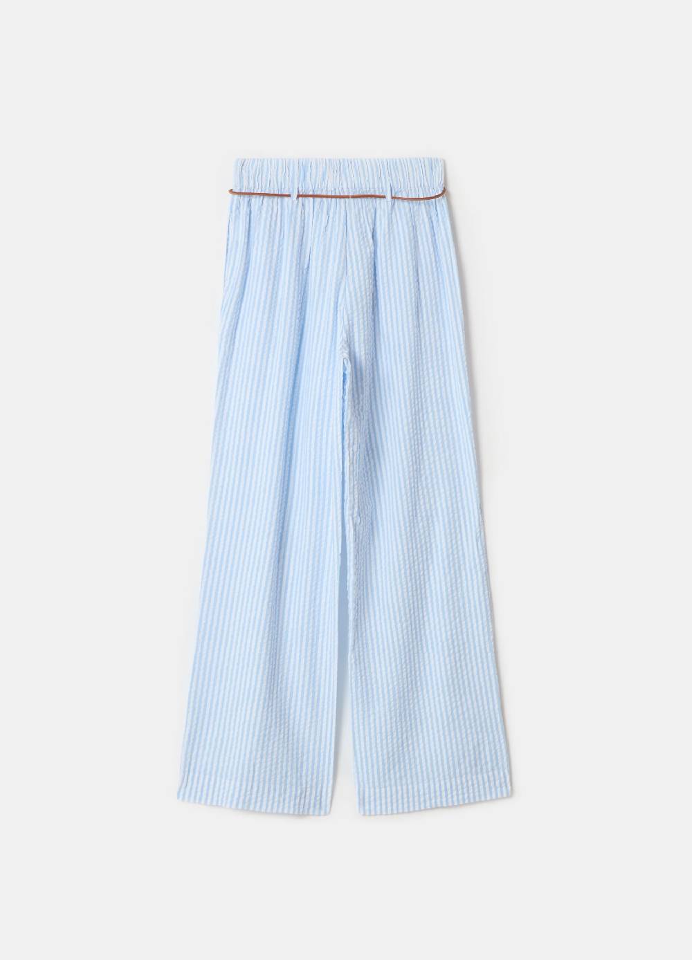 Ovs Pantaloni In Seersucker A Righe Con Cintura