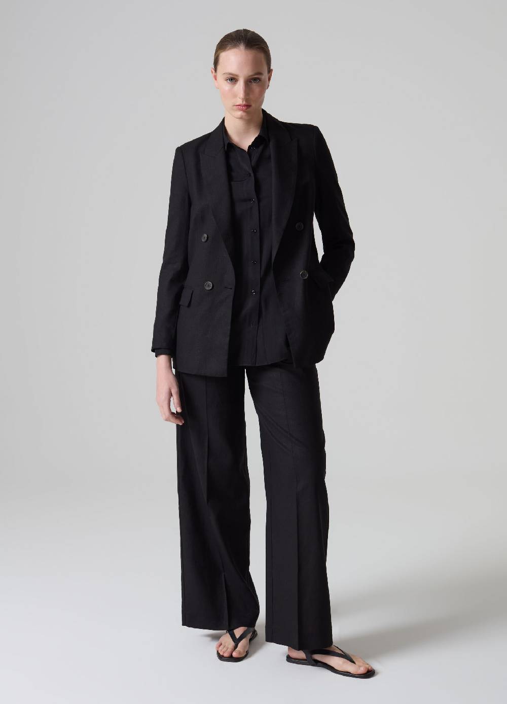 Ovs Pantaloni larghi in lino e viscosa