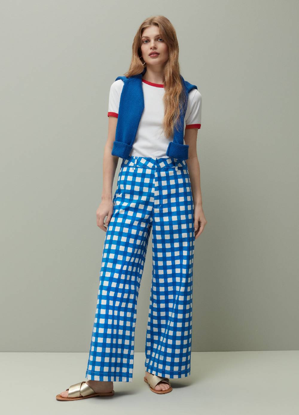 Ovs Pantaloni palazzo con stampa a quadri