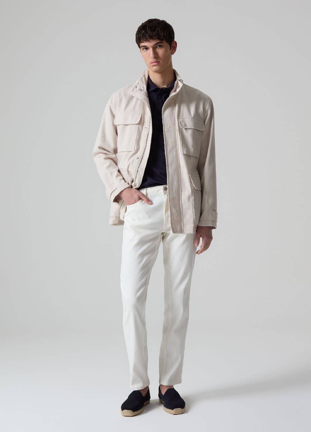 Ovs Pantaloni slim fit in lino e cotone PIOMBO
