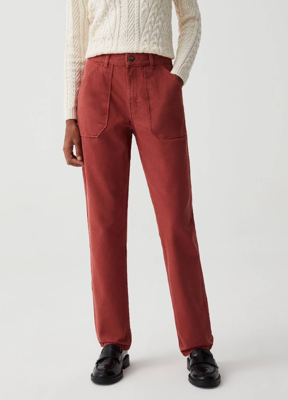 Ovs Pantaloni Straight Fit In Cotone