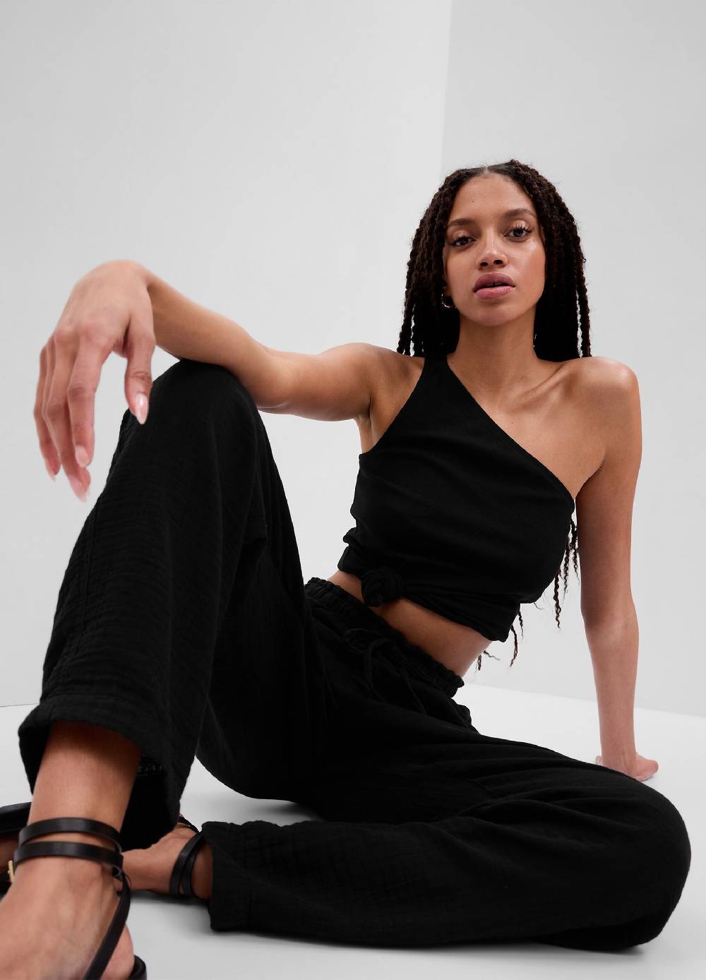 Ovs Pantaloni Straight Fit In Garza Di Cotone