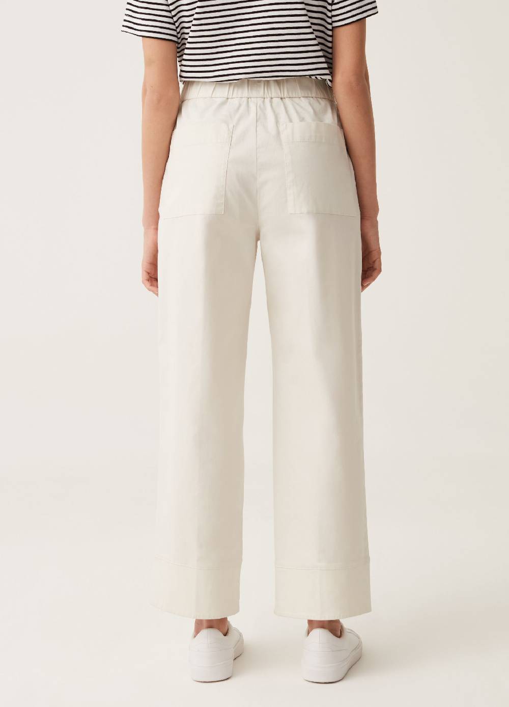 Ovs Pantaloni Wide Leg In Cotone Stretch