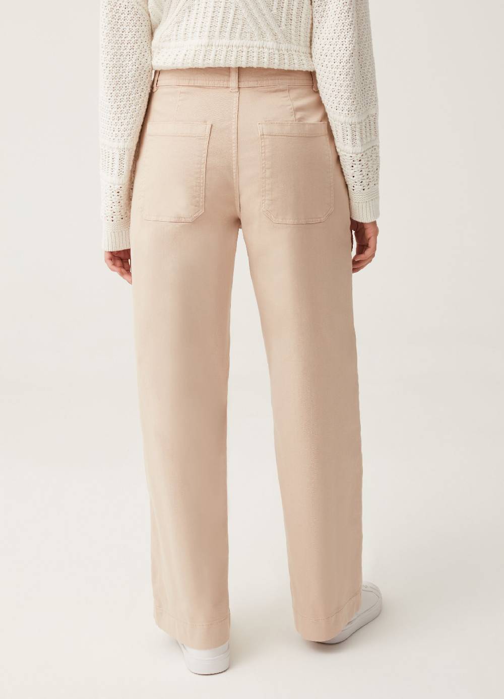 Ovs Pantaloni Wide Leg In Cotone Stretch