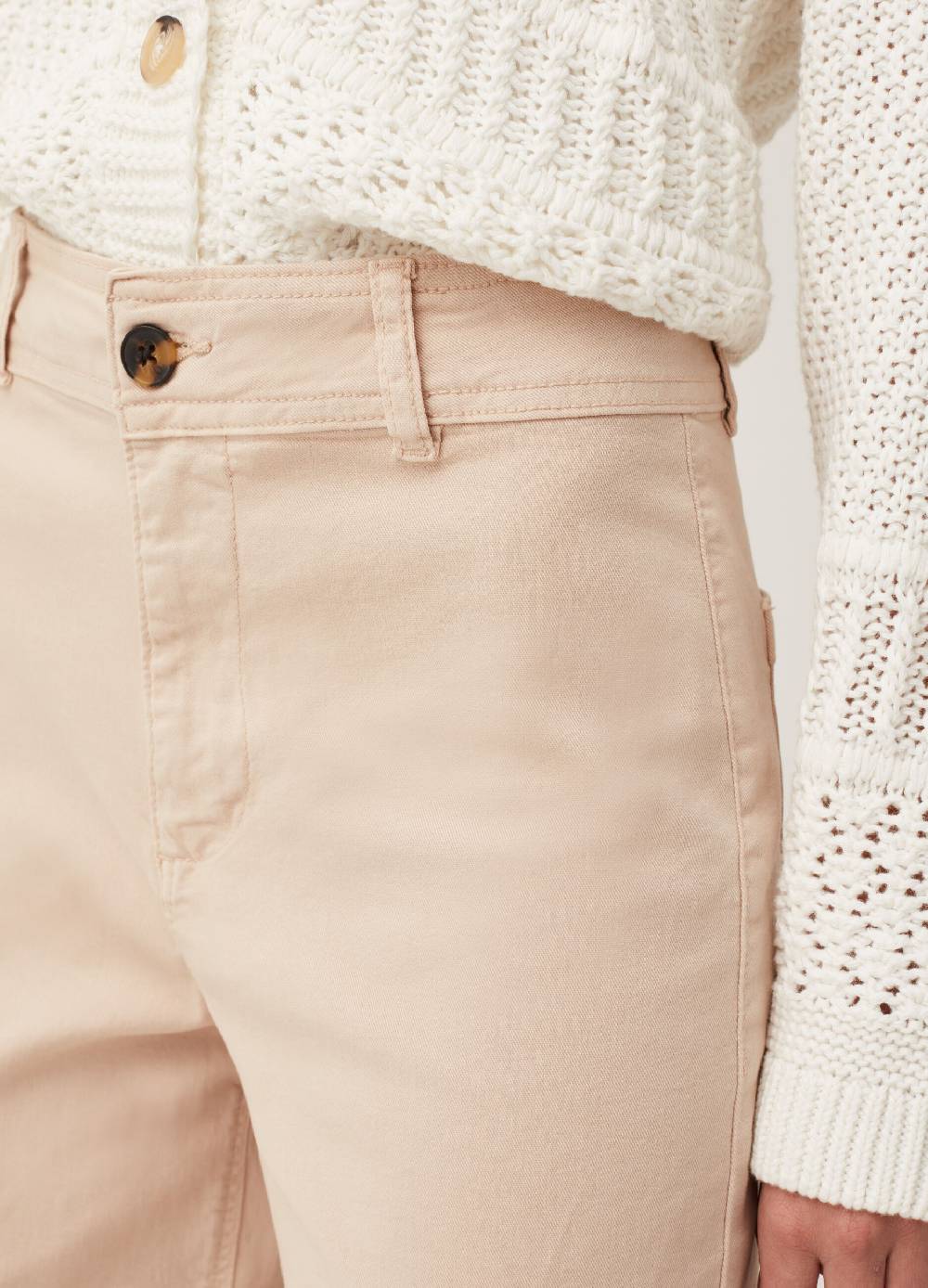 Ovs Pantaloni Wide Leg In Cotone Stretch