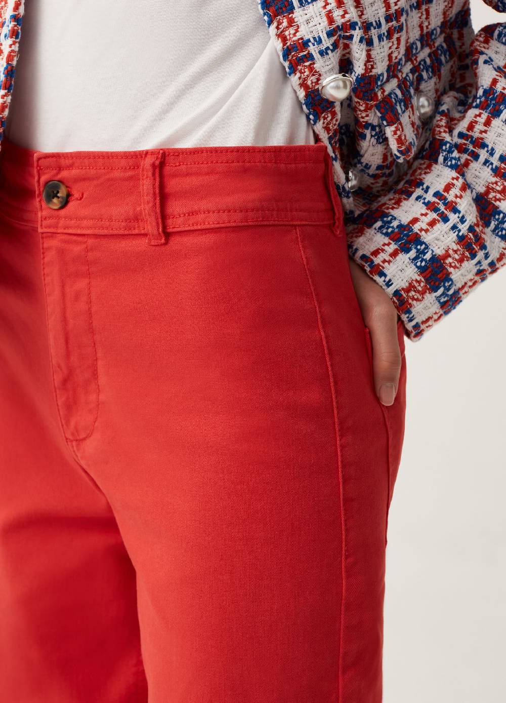 Ovs Pantaloni Wide Leg In Cotone Stretch