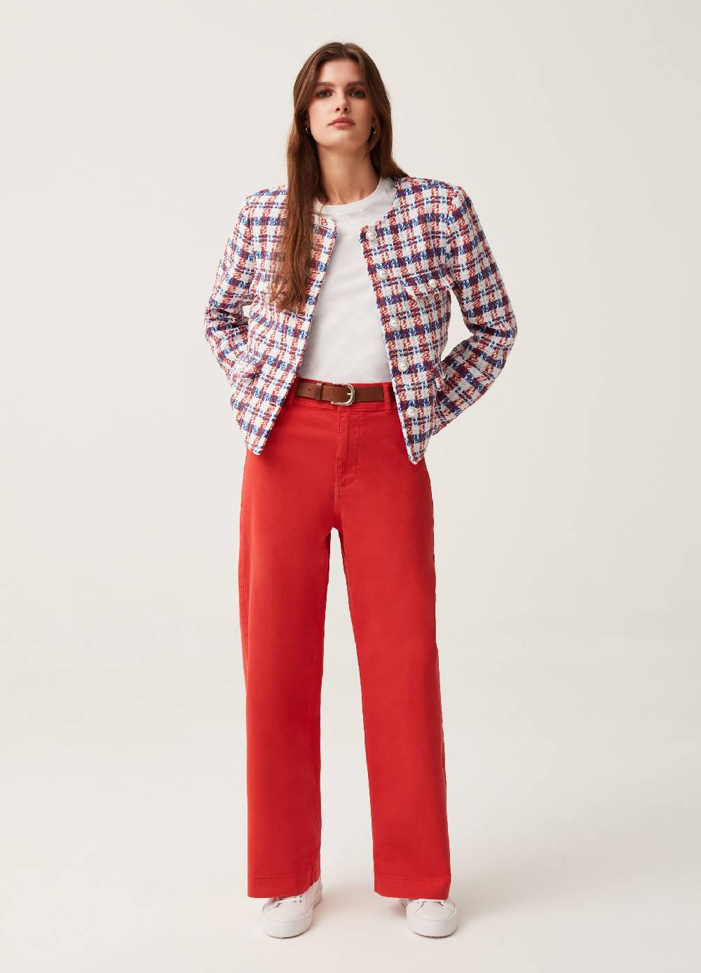 Ovs Pantaloni Wide Leg In Cotone Stretch