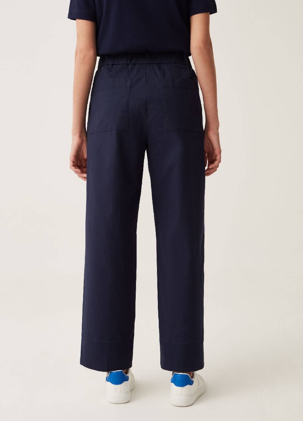 Ovs Pantaloni Wide Leg In Cotone Stretch