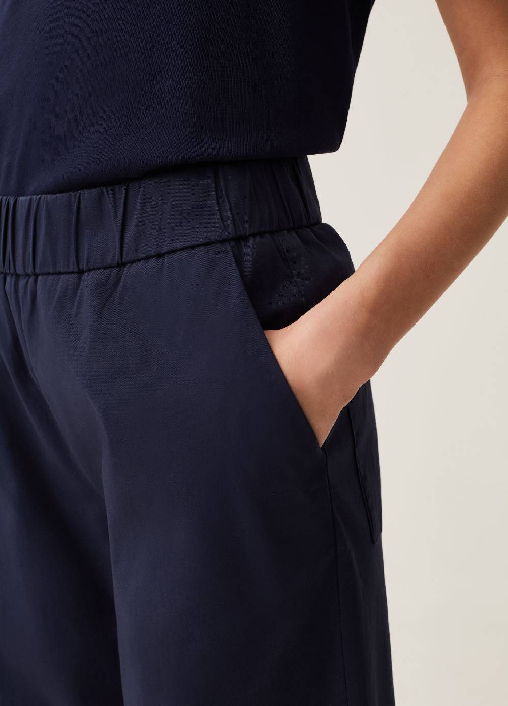 Ovs Pantaloni Wide Leg In Cotone Stretch