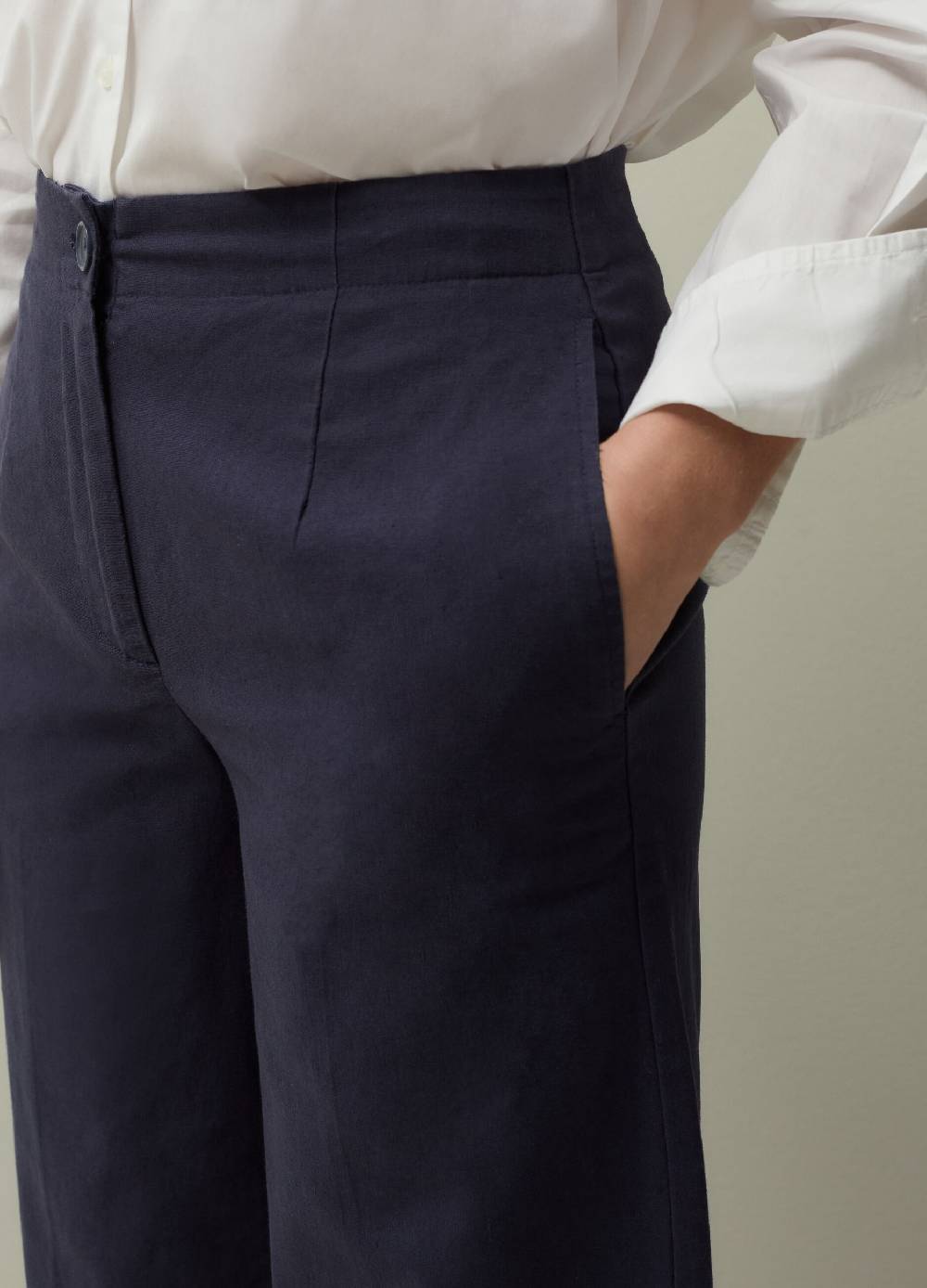 Ovs Pantaloni Wide Leg In Lino E Cotone