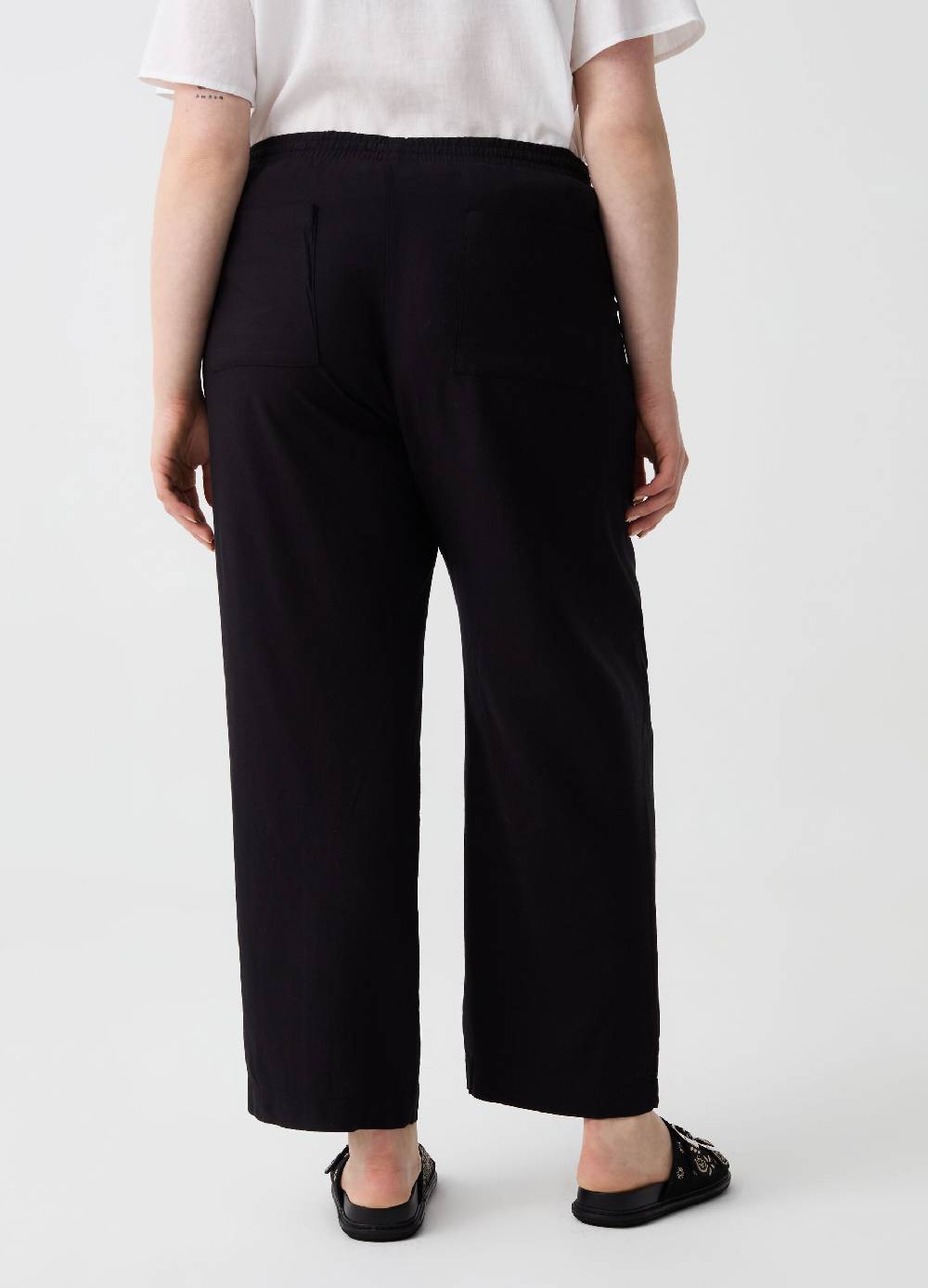 Ovs Pantaloni Wide Leg In Lino E Viscosa Curvy