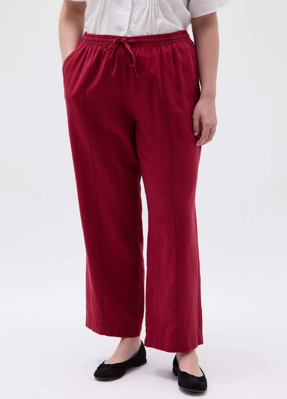 Ovs Pantaloni Wide Leg In Lino E Viscosa Curvy