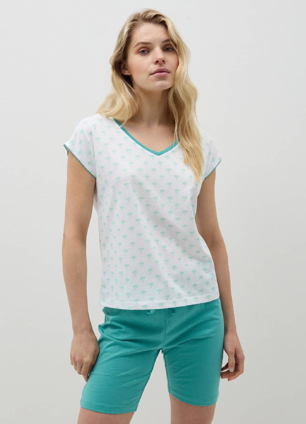 Ovs Pigiama corto con stampa palme