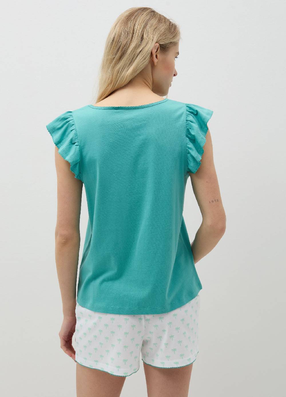 Ovs Pigiama Corto Con Volant E Stampa Palme