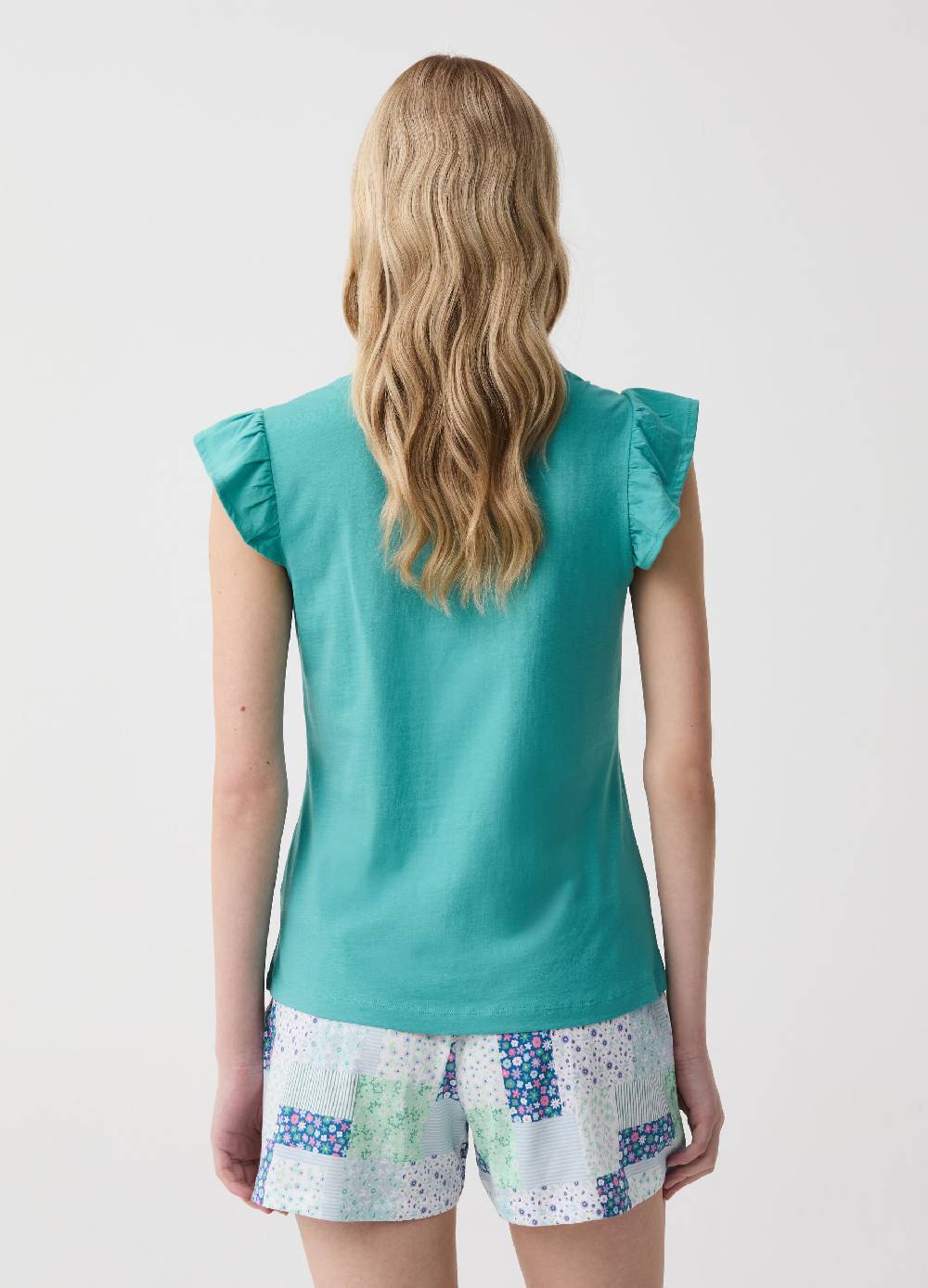 Ovs Pigiama Corto Con Volant Stampa Patchwork