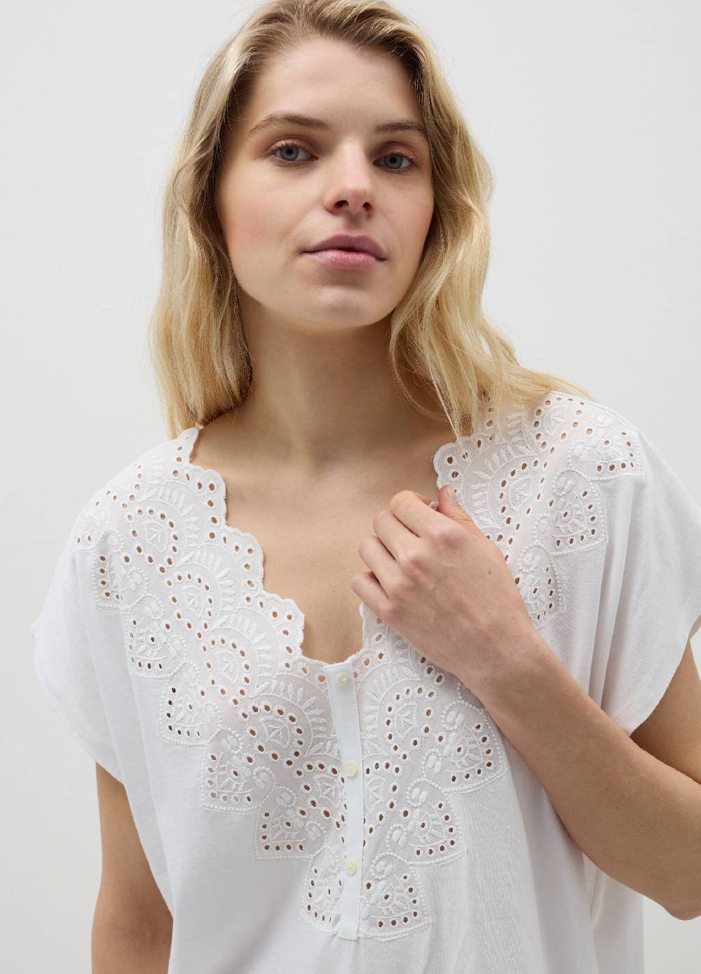 Ovs Pigiama Corto In Cotone Con Sangallo