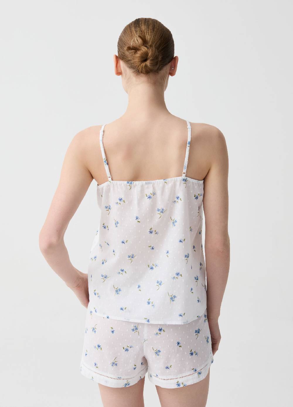 Ovs Pigiama Corto In Cotone Dobby A Fiorellini