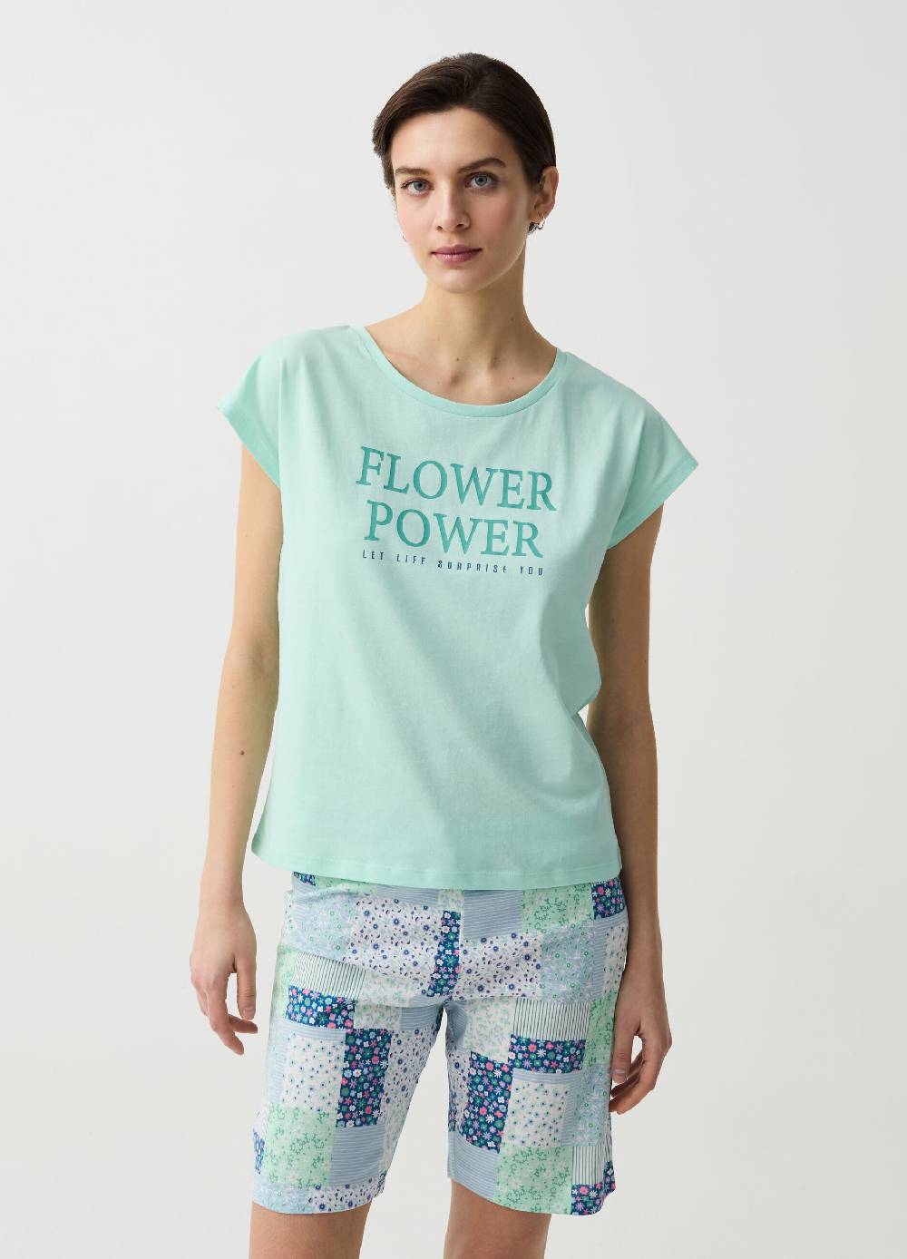 Ovs Pigiama in cotone con stampa patchwork